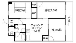 キャメリアハイツ 3DKの間取図画像
