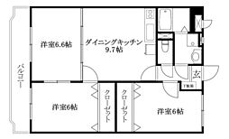 コンフォルト室町 3DKの間取図画像