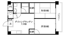 ゴトービルNo.5 2DKの間取図画像