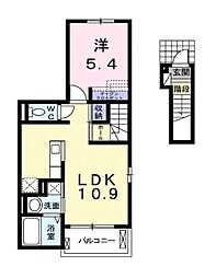 ユリウス南江戸1 1LDKの間取図画像