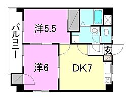 グランアソシア2 2DKの間取図画像