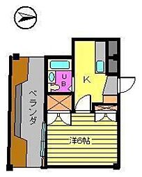 ロイヤルコーポ永代 1Kの間取図画像