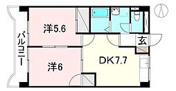 シャルム・ヴィラージュ 2DKの間取図画像