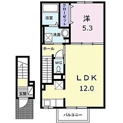 ジャルダン I 1LDKの間取図画像