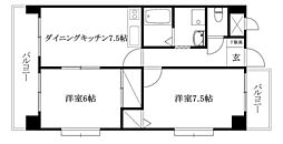コーポ岡田3 2DKの間取図画像