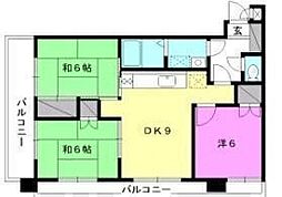 ゴトービルNo.7 3DKの間取図画像