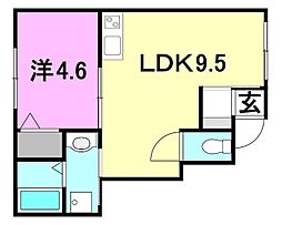 LUMIELE府中2 1LDKの間取図画像