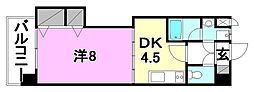 ペルルブラン高砂 1DKの間取図画像