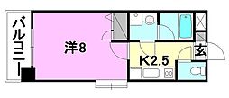 マリアージュ朝生田 1Kの間取図画像