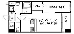 Credo in te山越 1LDKの間取図画像
