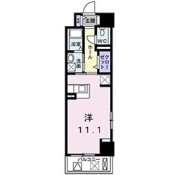 ユリウス湊町 ワンルームの間取図画像