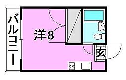 カーサジューロ 5階ワンルームの間取り