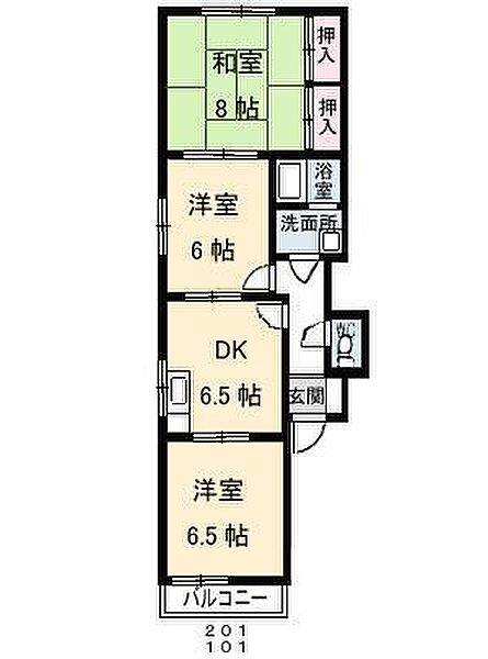 グリーンハイム Ｃ棟 101 号室｜愛媛県松山市久万ノ台(賃貸アパート3DK・1階・57.69㎡)の写真 その2