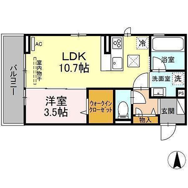 フェリエ6 102 号室｜愛媛県松山市南江戸1丁目(賃貸アパート1LDK・1階・37.69㎡)の写真 その2