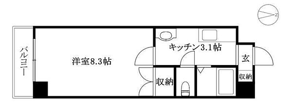 ブラウンハイム味酒 402 号室｜愛媛県松山市味酒町2丁目(賃貸マンション1K・4階・25.20㎡)の写真 その2