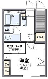 レオパレスフレンド 110 号室 1階1Kの間取り