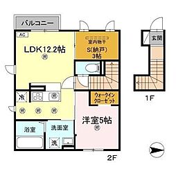 メゾン　リノ 203 号室 2階1SLDKの間取り