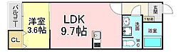ロッシュ・ノワール片山 1LDKの間取図画像