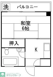 東急田園都市線 つくし野駅 徒歩14分の賃貸マンション 3階1Kの間取り