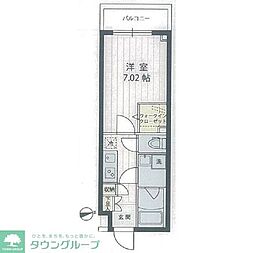 アプリーレ宮崎台II 4階1Kの間取り