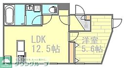町田レジデンス 1階1LDKの間取り