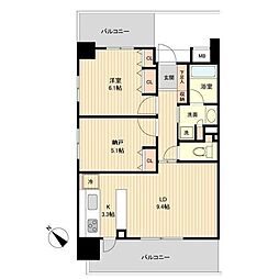 グラディート町田 8階1SLDKの間取り