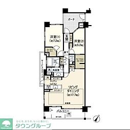 パークホームズ鷺沼南ブライトアヴェニュー 2LDKの間取図画像
