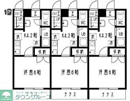 花水木ガーデンヒルズAnnex 1Kの間取図画像