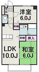 サンモール・小机2番館 2LDKの間取図画像