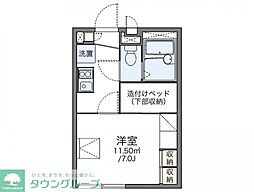 レオパレスドリーミングヒルズ 1Kの間取図画像