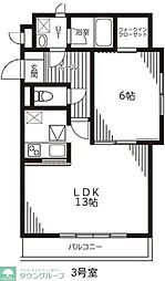 プレミール・ヴィラ 1LDKの間取図画像