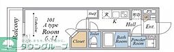 リブリ・鴨居 1Kの間取図画像