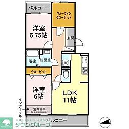 プレシール青葉台 2LDKの間取図画像