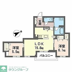 With Plus 青葉台 2LDKの間取図画像