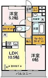 TD西ノ前 2LDKの間取図画像