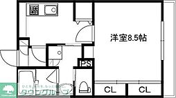 きさらぎビル 1Kの間取図画像