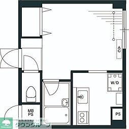 セカンドウィスタリアヒルズ ワンルームの間取図画像