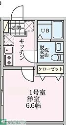 トリニア青葉台 1Kの間取図画像
