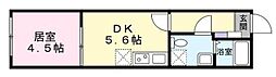 パークシードあざみ野 1DKの間取図画像