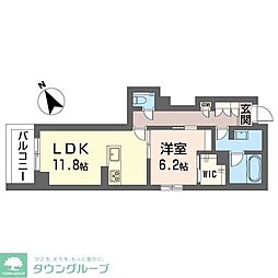 フォース アルカナ 1LDKの間取図画像