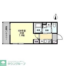 Floracion中山 1Kの間取図画像