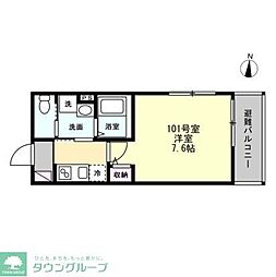 Floracion中山 1Kの間取図画像