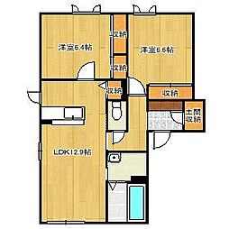 グリーン・トリニティB 2LDKの間取図画像