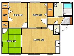オー・ボワ・バティール2A 3LDKの間取図画像
