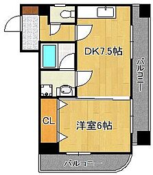 ビブレ北方 1DKの間取図画像