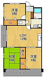 デニエ守恒 3LDKの間取図画像