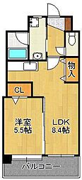 コンプレート富士見 1LDKの間取図画像