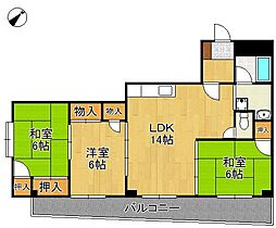 オークランドハイツ 3LDKの間取図画像