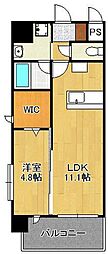 ラ・フェリス城野 1LDKの間取図画像