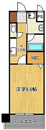ラ・フェリス城野 1Kの間取図画像